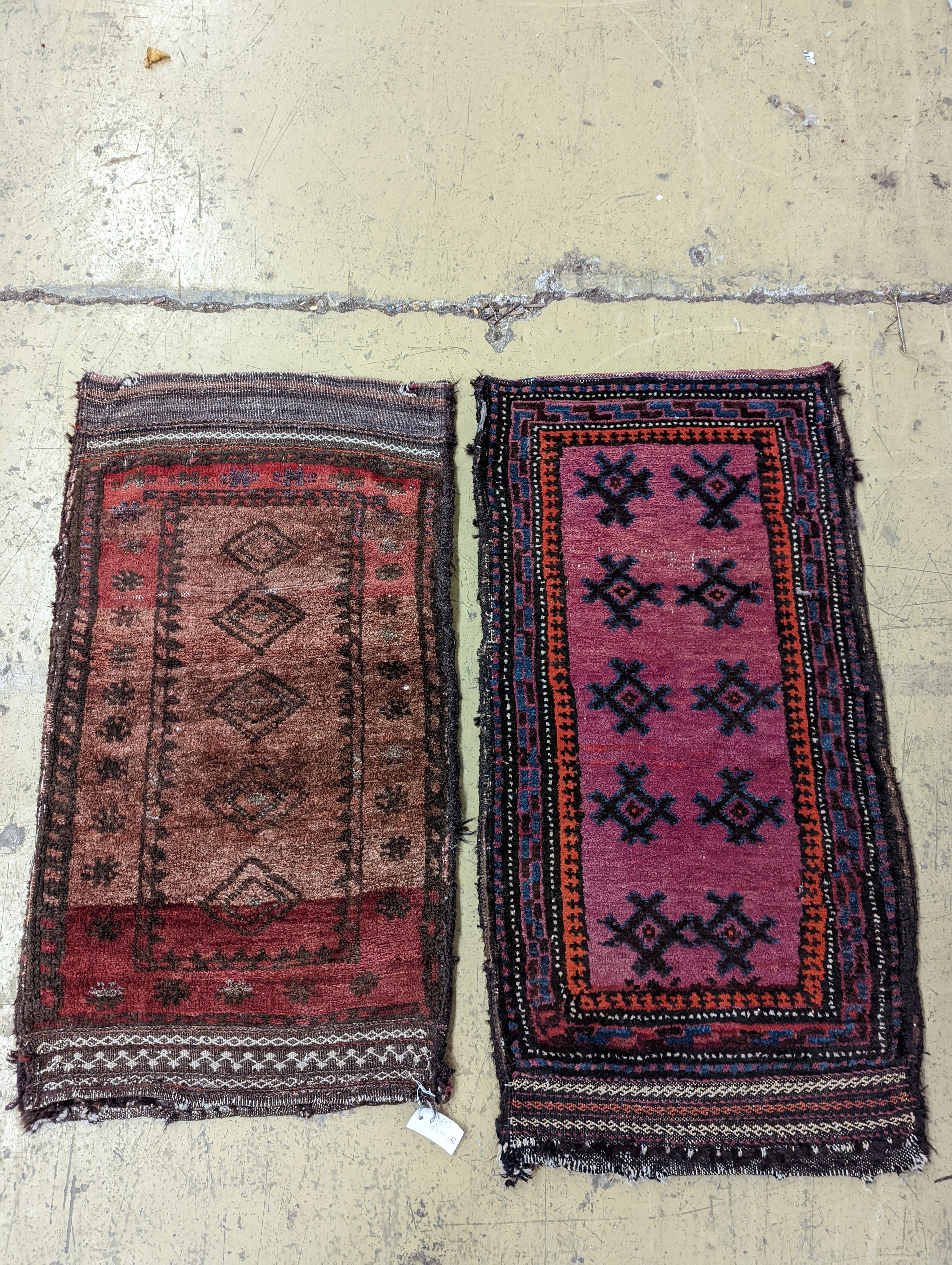 Two Afghan saddle bags, larger 126 x 82cm